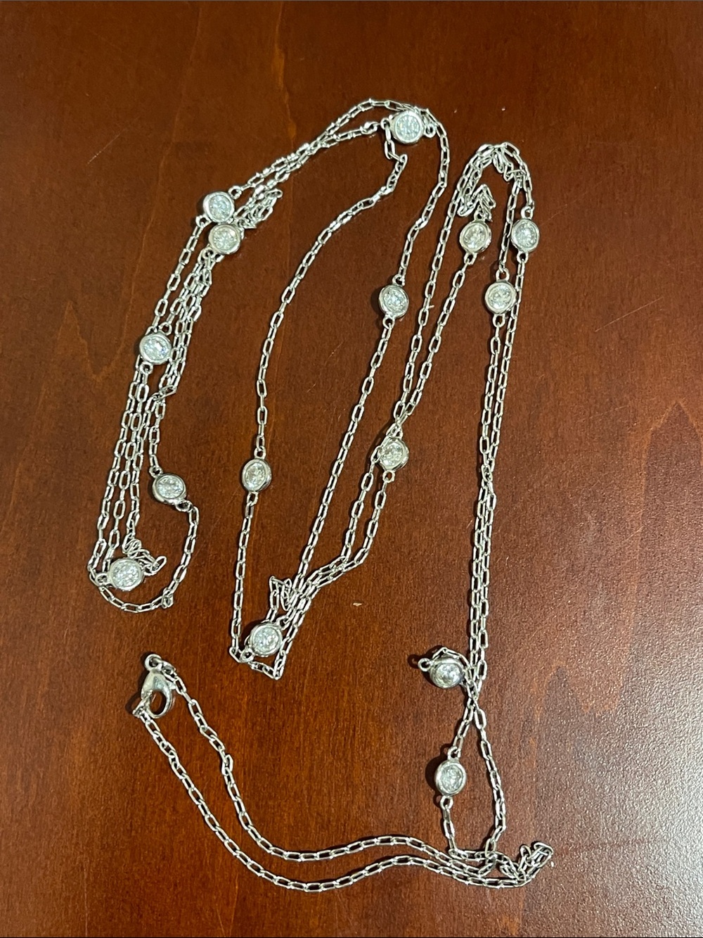 52” Sterling Silver & Cubic Zirconia “Diamonds by the Yard” Style Necklace - NWT - Picture 7 of 14